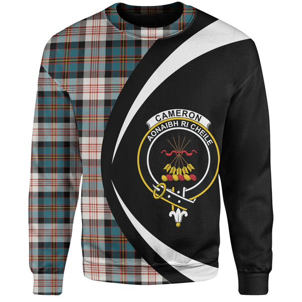 Cameron of Erracht Dress Ancient 2 Clan Badge Tartan Sweatshirt Circle Style Personalized