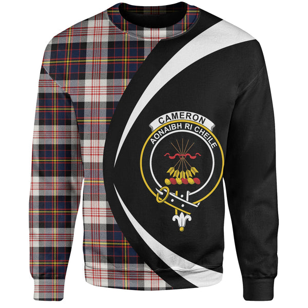 Cameron of Erracht Dress Modern 2 Clan Badge Tartan Sweatshirt Circle Style Personalized