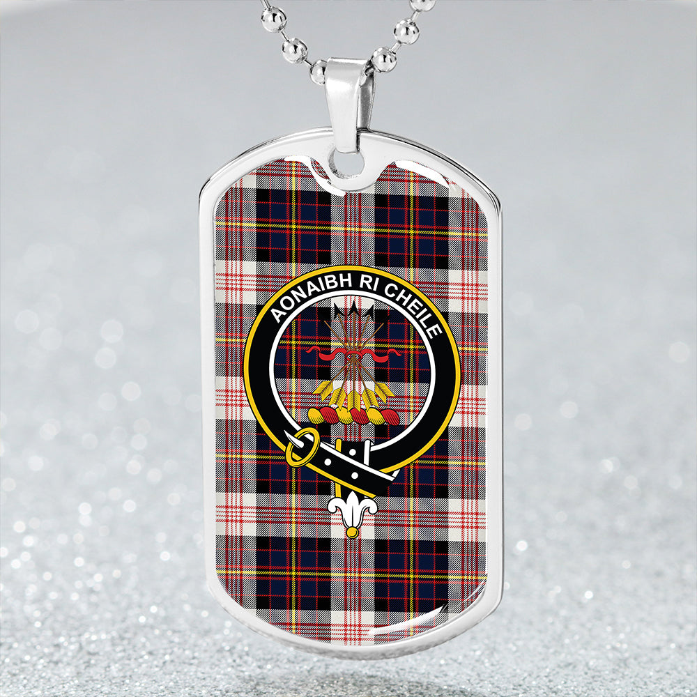 Cameron of Erracht Dress Modern 2 Clan Badge Classic Tartan Dog Tag Necklace