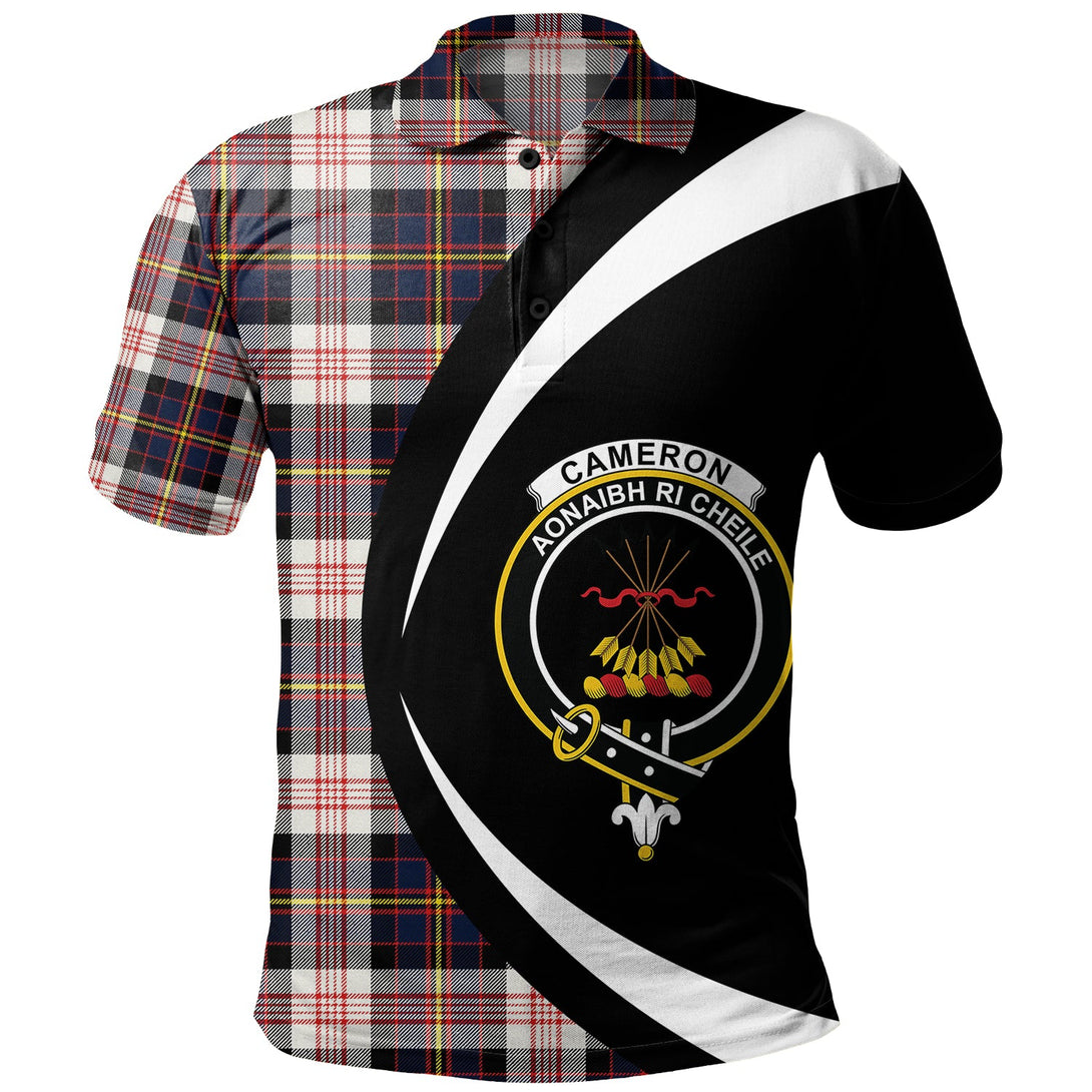 Cameron of Erracht Dress Modern 2 Clan Badge Tartan Polo Shirt Circle Style Personalized