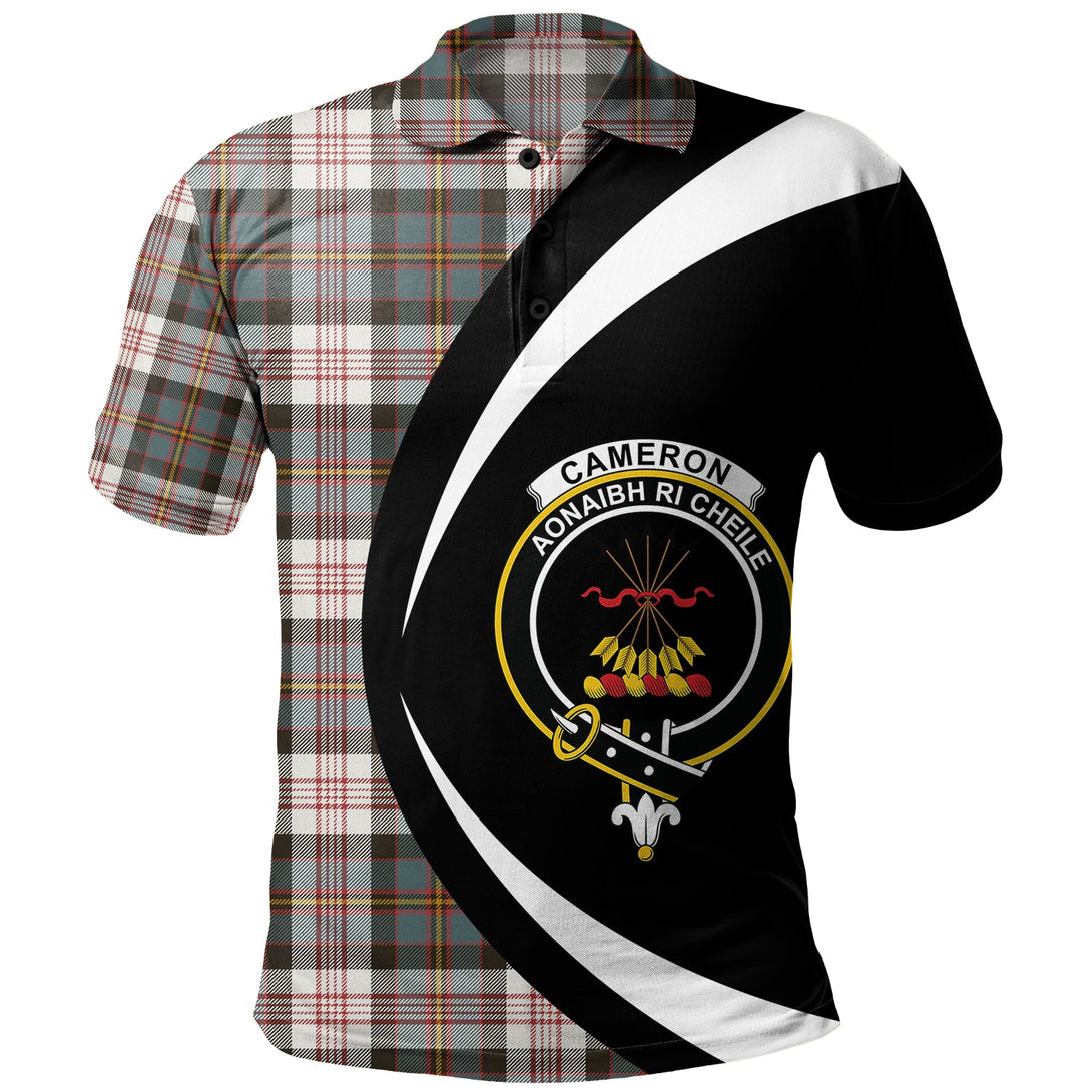 Cameron of Erracht Dress Weathered 2 Clan Badge Tartan Polo Shirt Circle Style Personalized