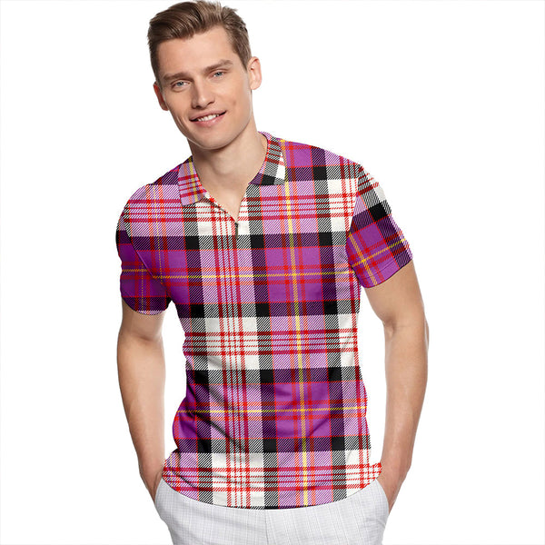 Cameron of Erracht Dress #2 Ancient Tartan Classic Lapel Zip Short Sleeve Polo