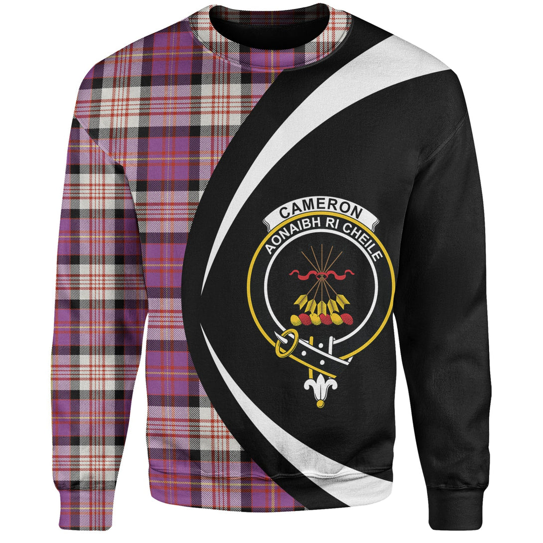 Cameron of Erracht Dress 2 Ancient 2 Clan Badge Tartan Sweatshirt Circle Style Personalized