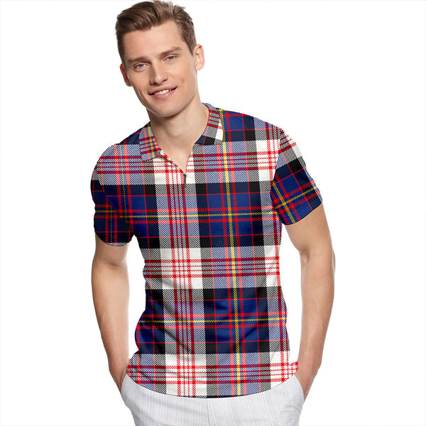 Cameron of Erracht Dress #2 Modern Tartan Classic Lapel Zip Short Sleeve Polo