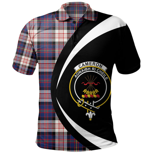 Cameron of Erracht Dress #2 Modern 2 Clan Badge Tartan Polo Shirt Circle Style Personalized