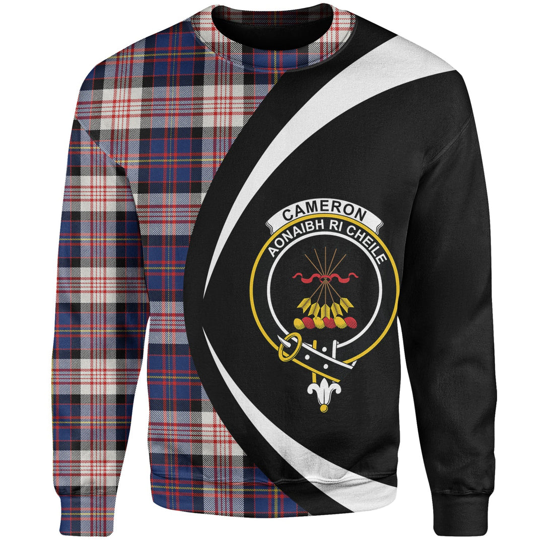 Cameron of Erracht Dress 2 Modern 2 Clan Badge Tartan Sweatshirt Circle Style Personalized