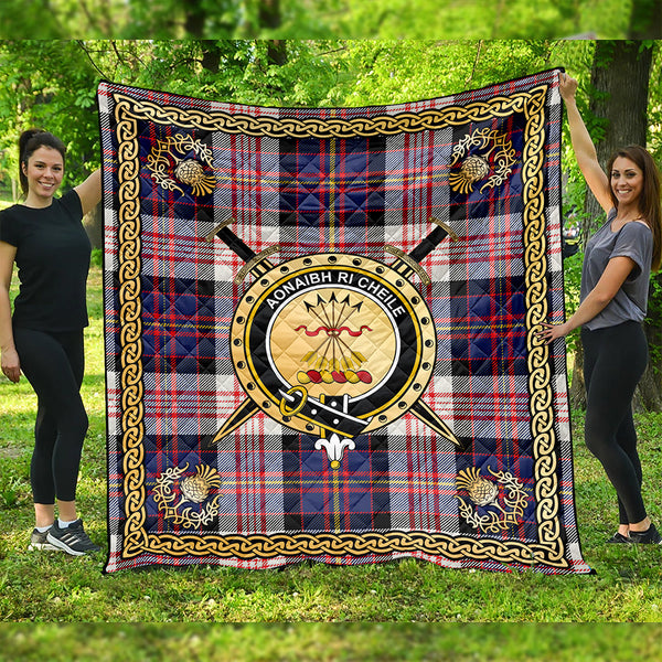 Cameron of Erracht Dress #2 Modern 2 Clan Badge Tartan Premium Quilt Celtic Shield