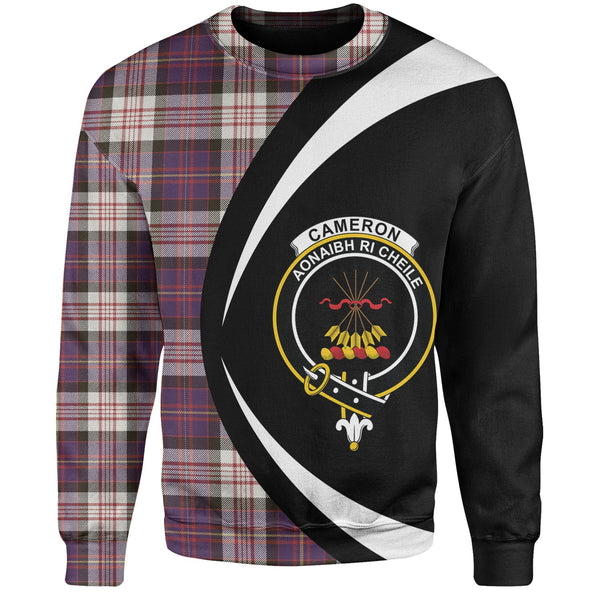 Cameron of Erracht Dress 2 Weathered 2 Clan Badge Tartan Sweatshirt Circle Style Personalized