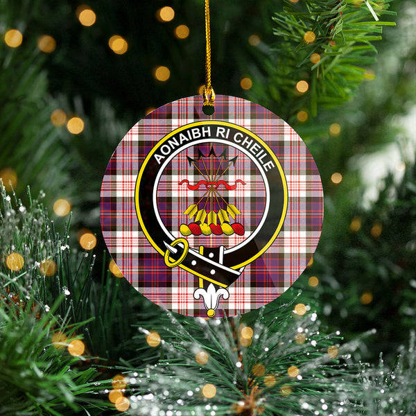 Cameron of Erracht Dress #2 Weathered 2 Clan Badge Tartan Plastic Christmas Ornaments