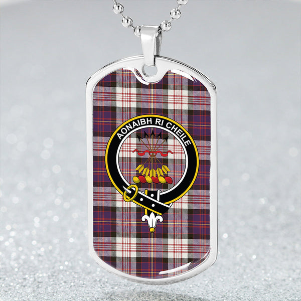 Cameron of Erracht Dress #2 Weathered 2 Clan Badge Classic Tartan Dog Tag Necklace