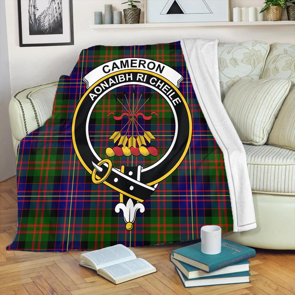 Cameron of Erracht Modern Tartan Crest Premium Blanket