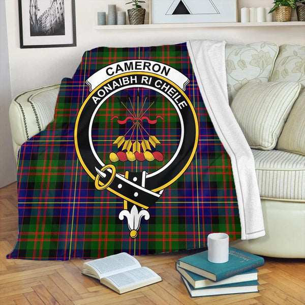 Cameron of Erracht Modern Tartan Crest Premium Blanket