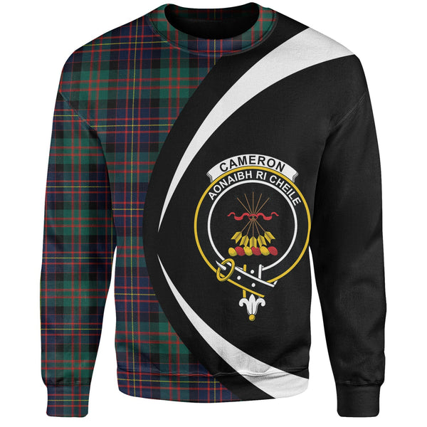 Cameron of Erracht Modern 2 Clan Badge Tartan Sweatshirt Circle Style Personalized