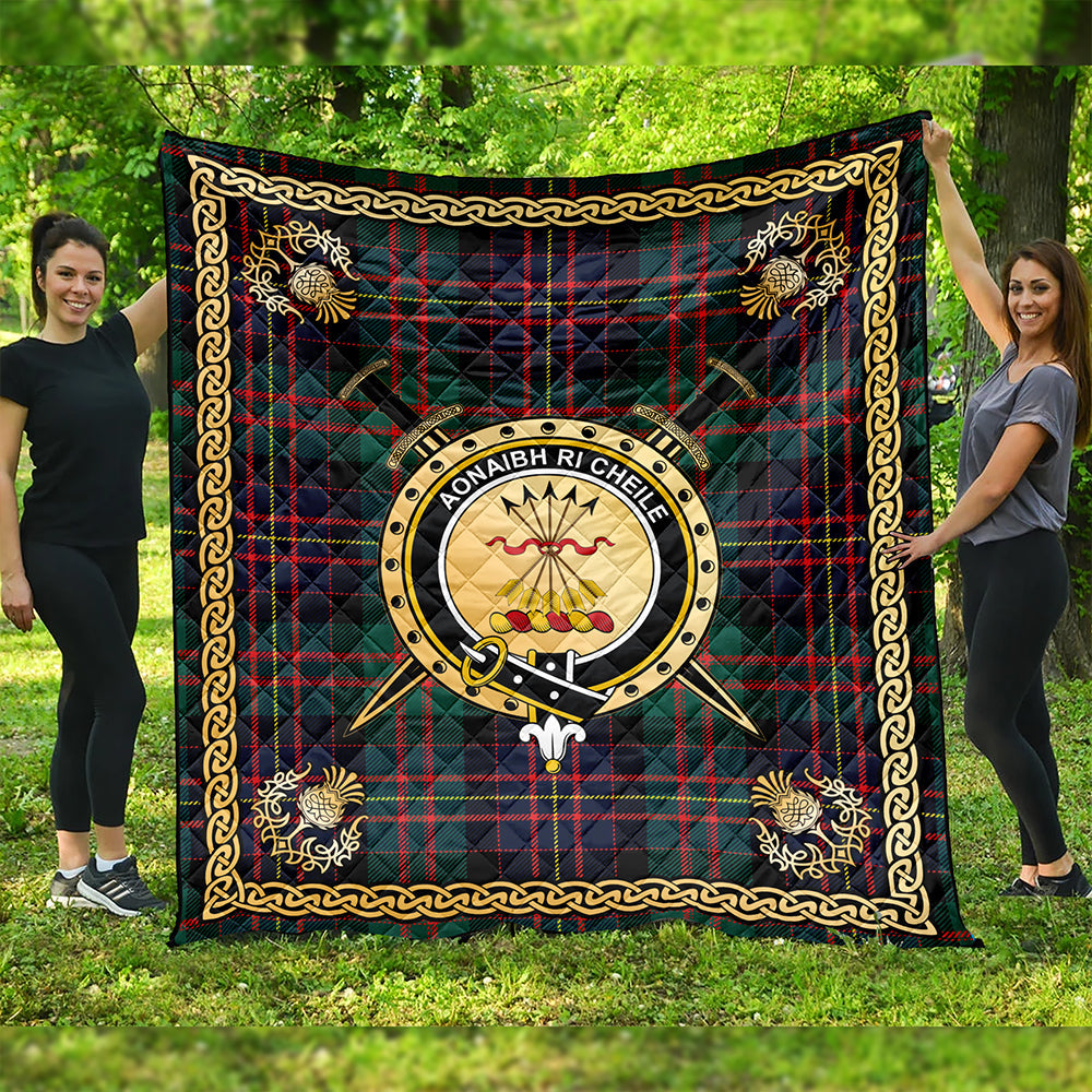 Cameron of Erracht Modern 2 Clan Badge Tartan Premium Quilt Celtic Shield