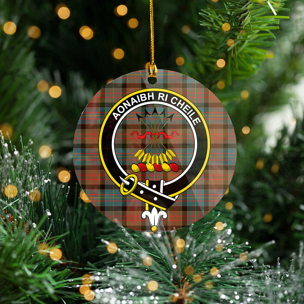 Cameron of Erracht Weathered 2 Clan Badge Tartan Plastic Christmas Ornaments