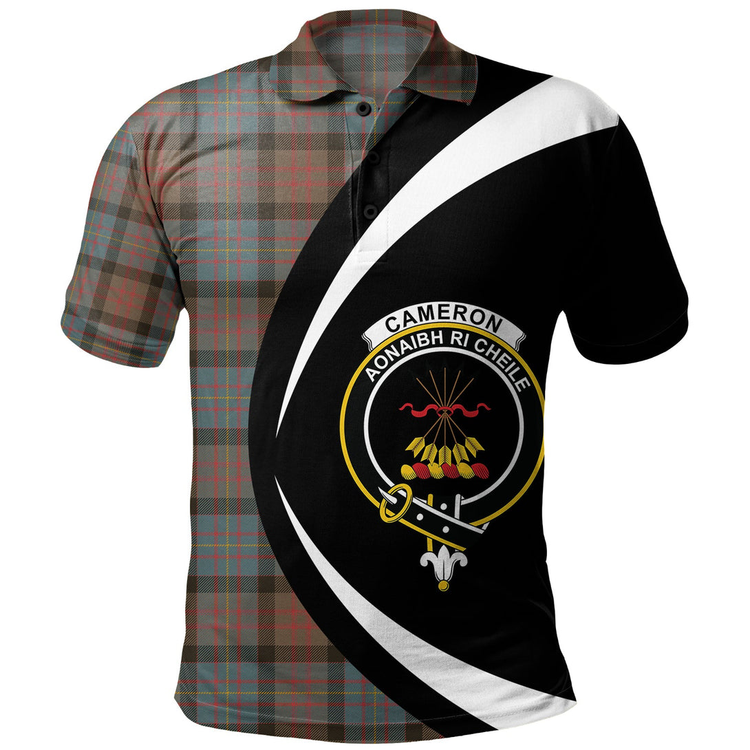 Cameron of Erracht Weathered 2 Clan Badge Tartan Polo Shirt Circle Style Personalized