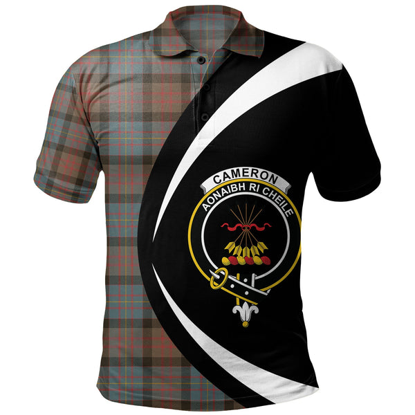 Cameron of Erracht Weathered 2 Clan Badge Tartan Polo Shirt Circle Style Personalized