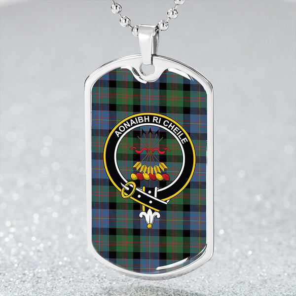 Cameron of Erracht #3 Ancient 2 Clan Badge Classic Tartan Dog Tag Necklace