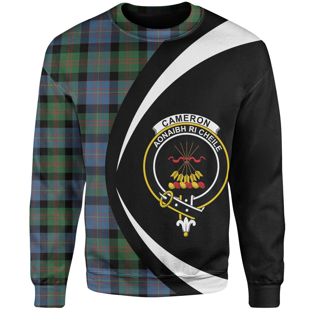 Cameron of Erracht 3 Ancient 2 Clan Badge Tartan Sweatshirt Circle Style Personalized