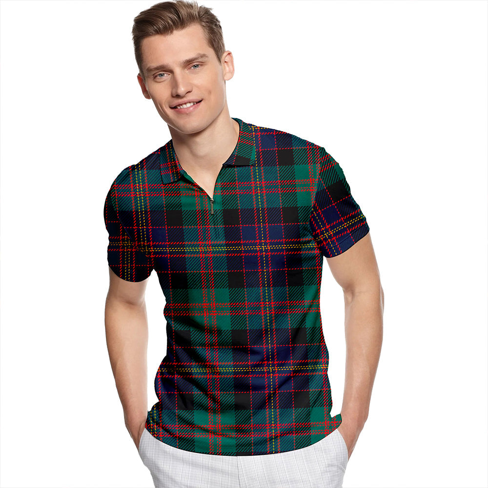 Cameron of Erracht #3 Modern Tartan Classic Lapel Zip Short Sleeve Polo