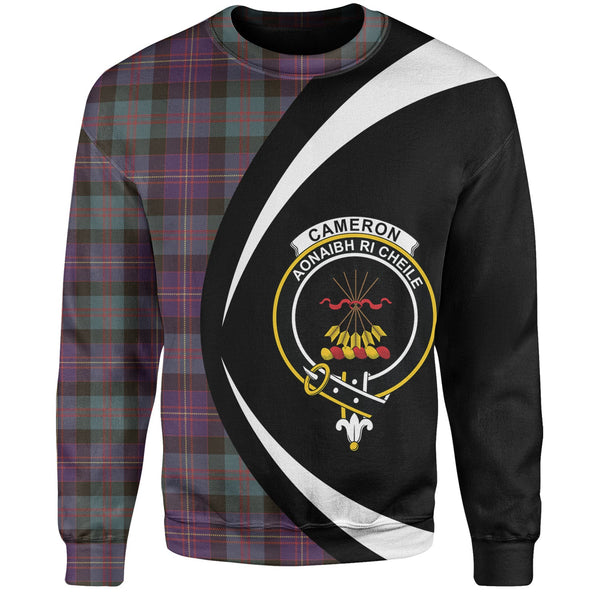 Cameron of Erracht 3 Weathered 2 Clan Badge Tartan Sweatshirt Circle Style Personalized