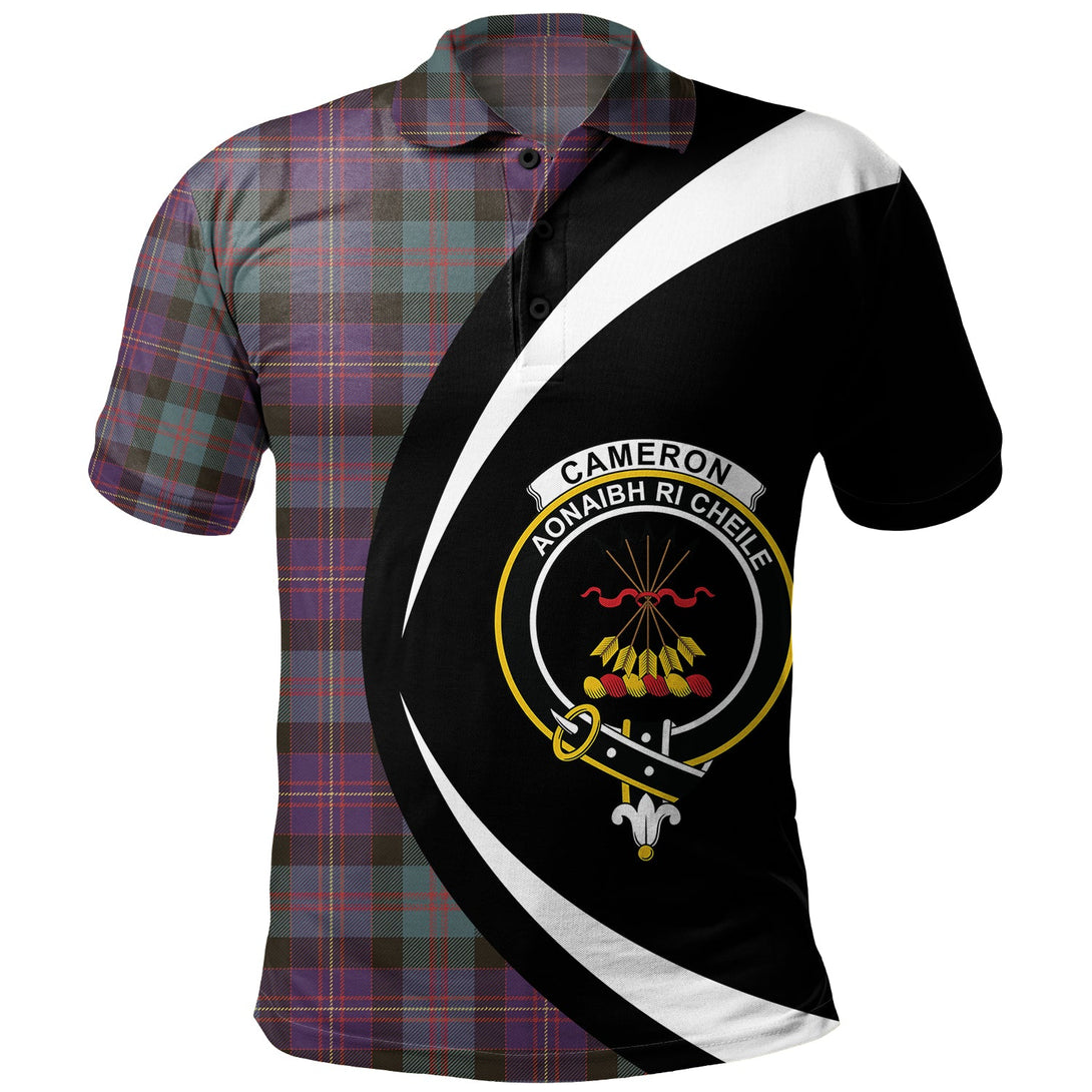 Cameron of Erracht #3 Weathered 2 Clan Badge Tartan Polo Shirt Circle Style Personalized