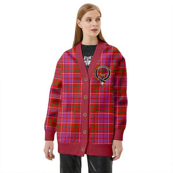 Cameron of Locheil Ancient 2 Clan Badge Tartan V-neck Cardigan