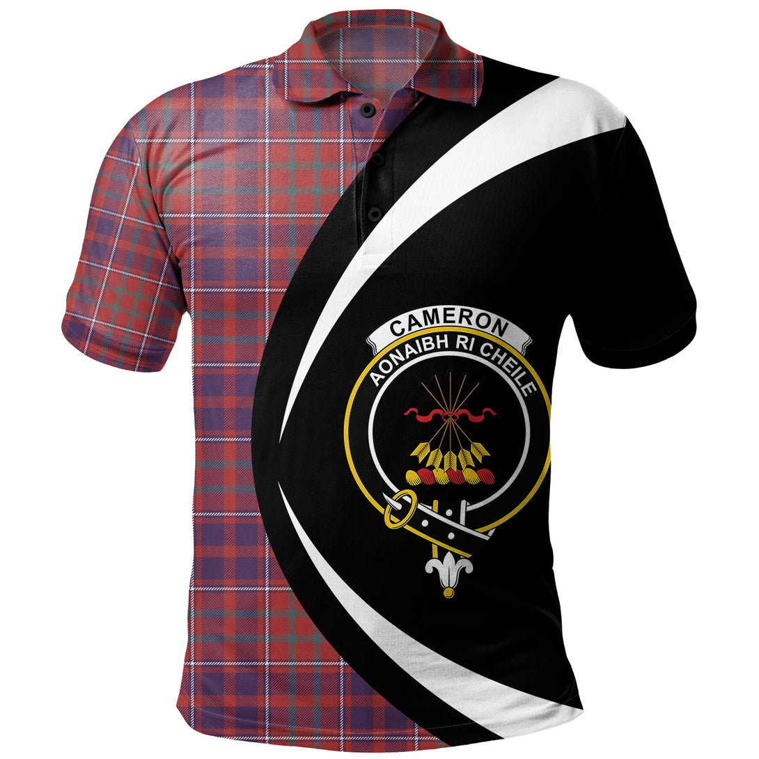 Cameron of Locheil Weathered 2 Clan Badge Tartan Polo Shirt Circle Style Personalized