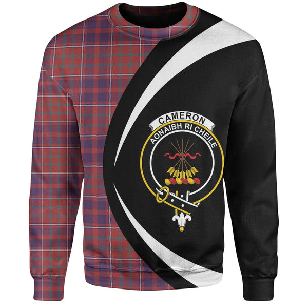 Cameron of Locheil Weathered 2 Clan Badge Tartan Sweatshirt Circle Style Personalized