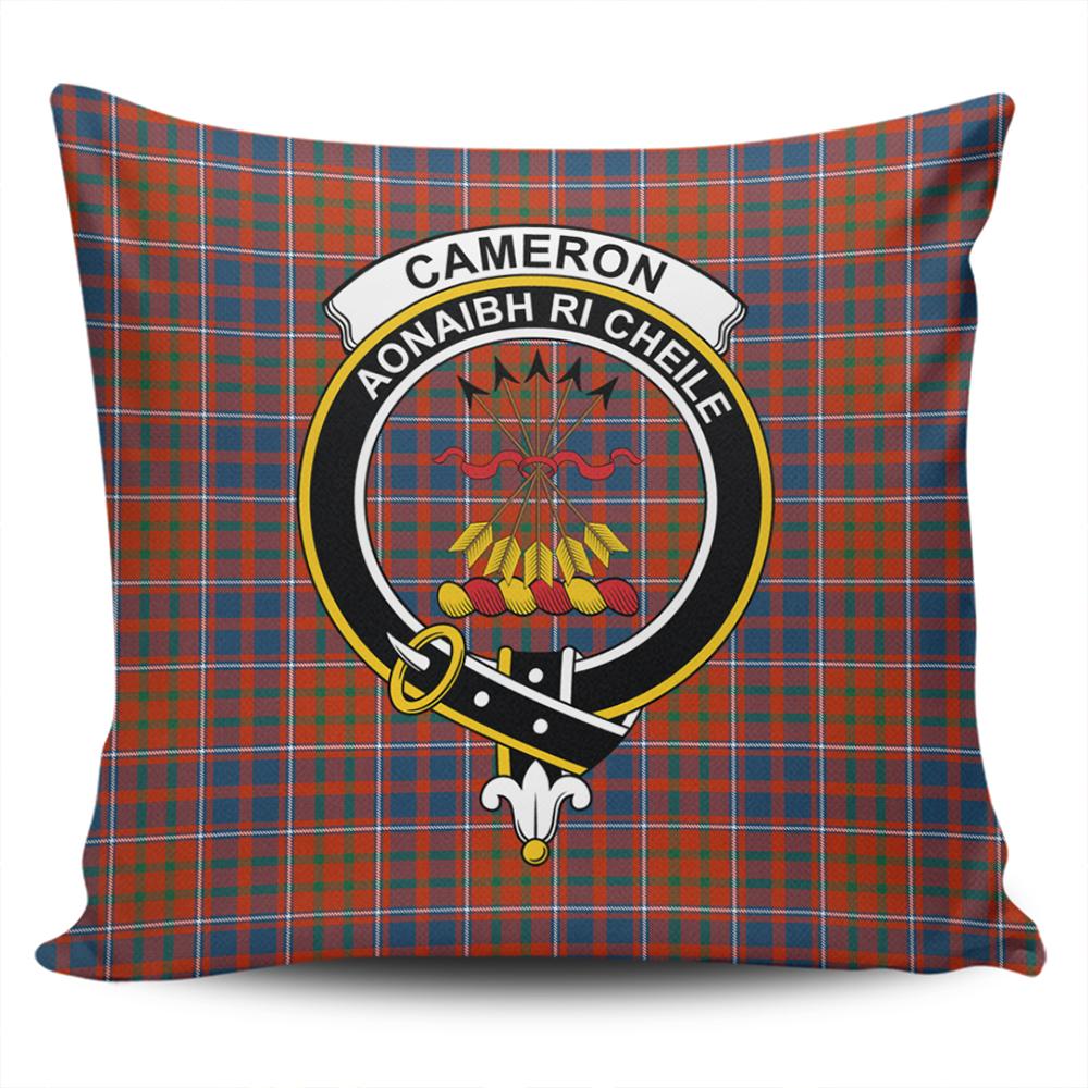 Cameron of Lochiel Ancient Tartan Classic Crest Pillow Cover