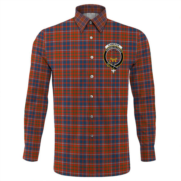 Cameron of Lochiel Ancient Tartan Classic Crest Long Sleeve Button Shirt