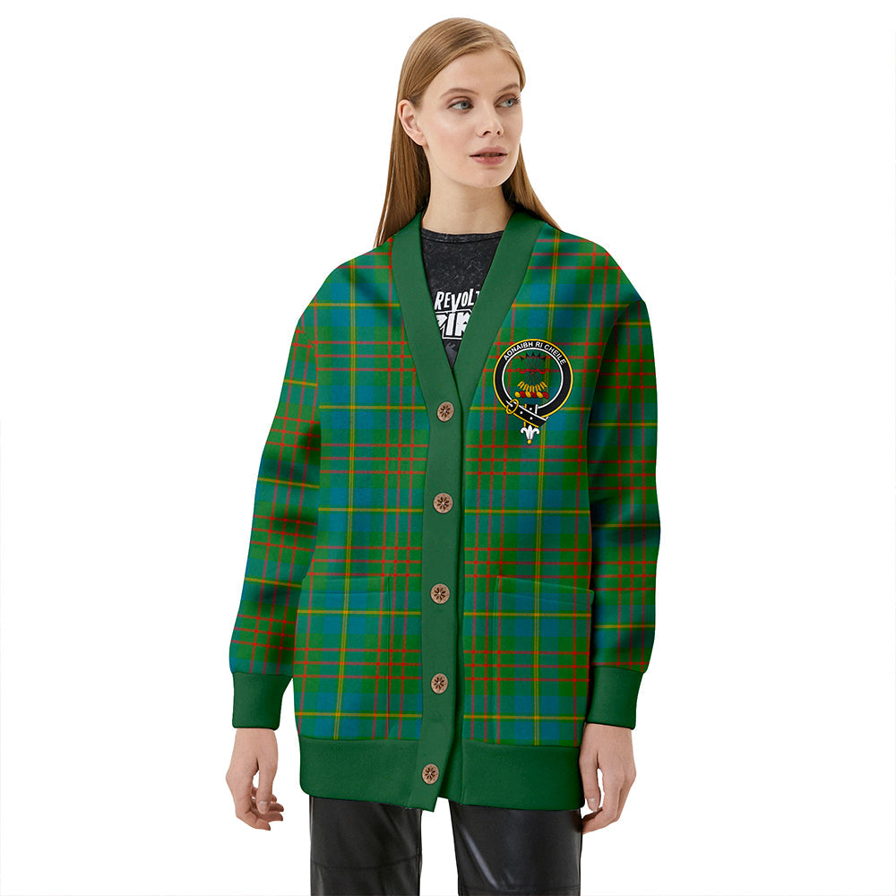 Cameron of Lochiel Hunting Ancient 2 Clan Badge Tartan V-neck Cardigan