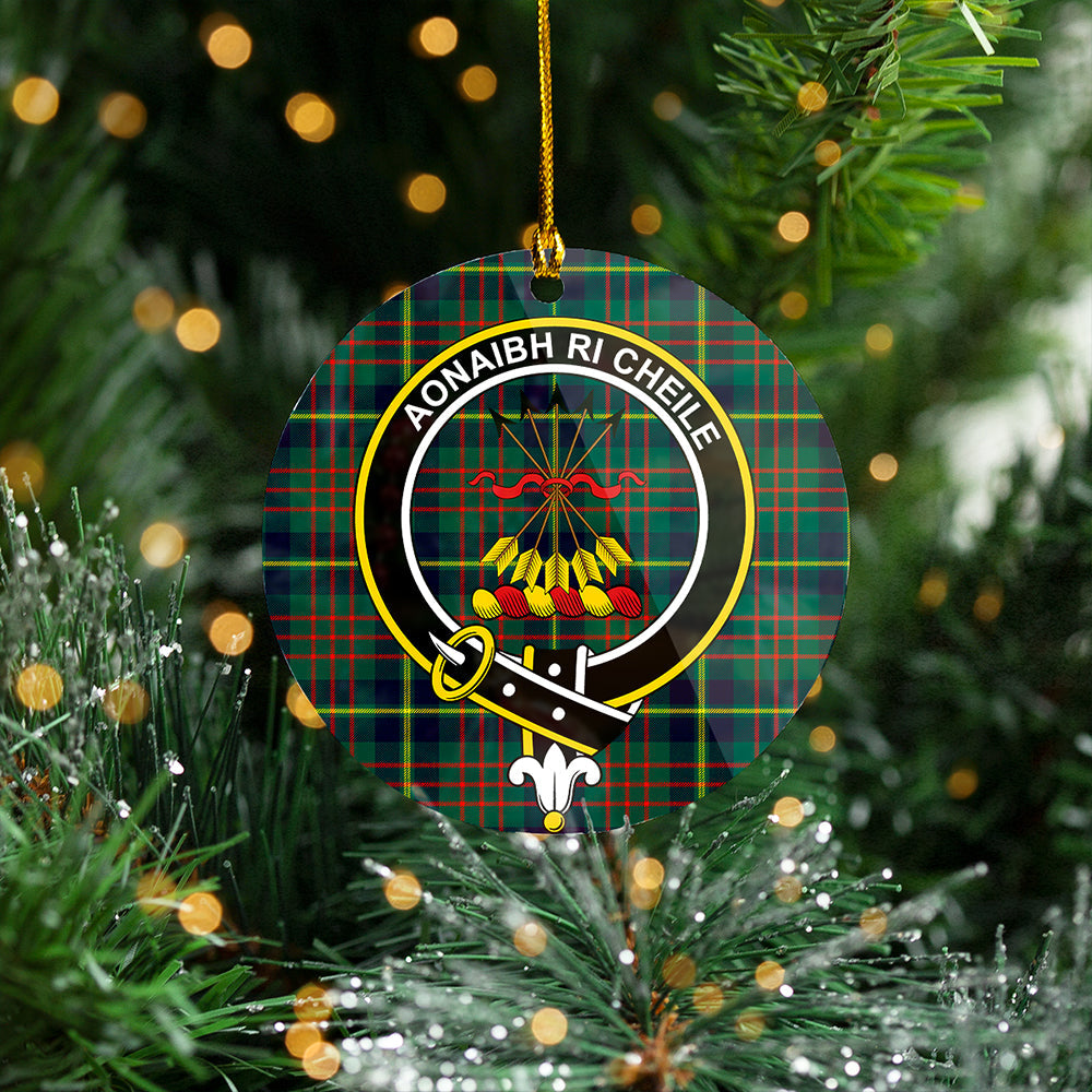 Cameron of Lochiel Hunting Modern 2 Clan Badge Tartan Plastic Christmas Ornaments