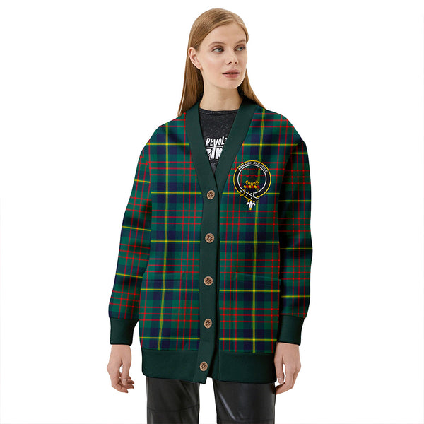 Cameron of Lochiel Hunting Modern 2 Clan Badge Tartan V-neck Cardigan