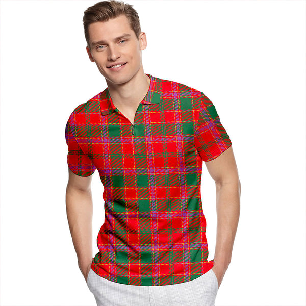 Cameron of Lochiel #2 Modern Tartan Classic Lapel Zip Short Sleeve Polo