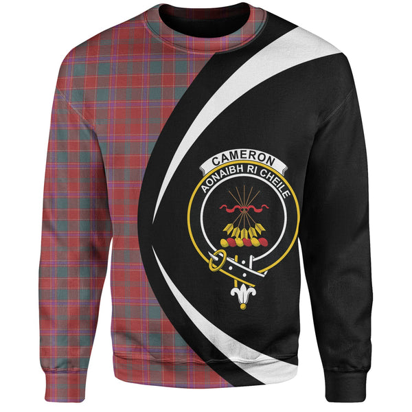 Cameron of Lochiel 2 Weathered 2 Clan Badge Tartan Sweatshirt Circle Style Personalized