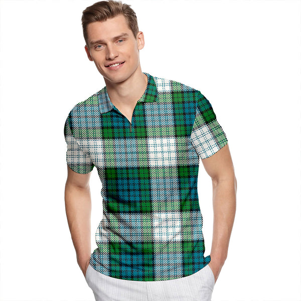 Campbell 42nd Dress Ancient Tartan Classic Lapel Zip Short Sleeve Polo