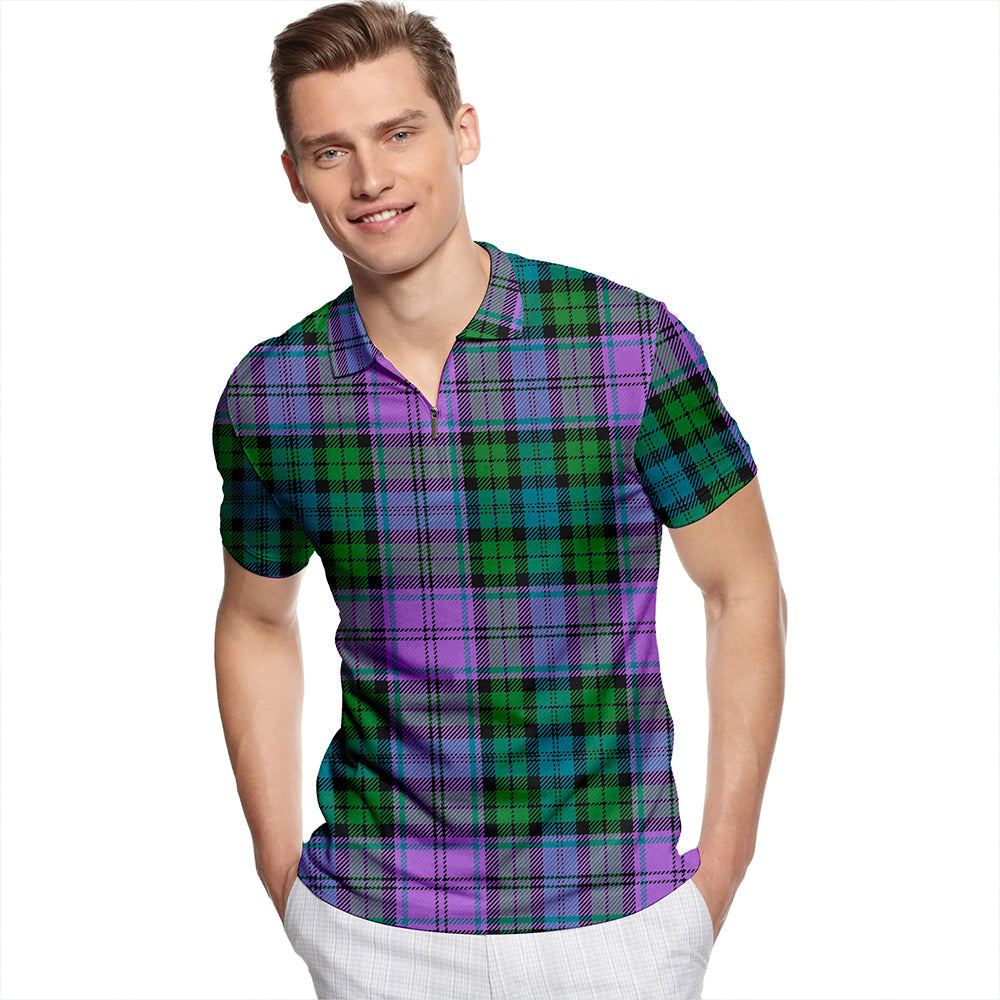 Campbell 42nd Dress Balhousie Ancient Tartan Classic Lapel Zip Short Sleeve Polo