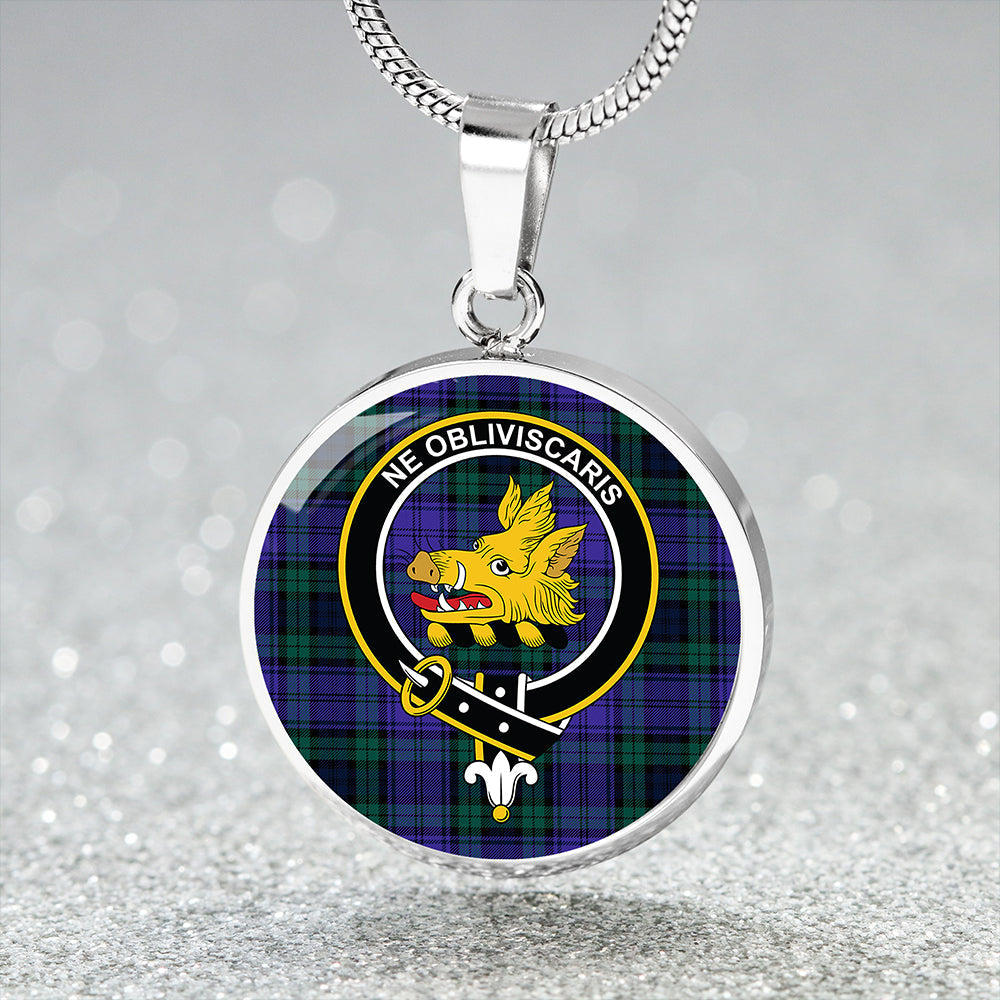 Campbell 42nd Dress Balhousie Modern 2 Clan Badge Tartan Classic Circle Necklace