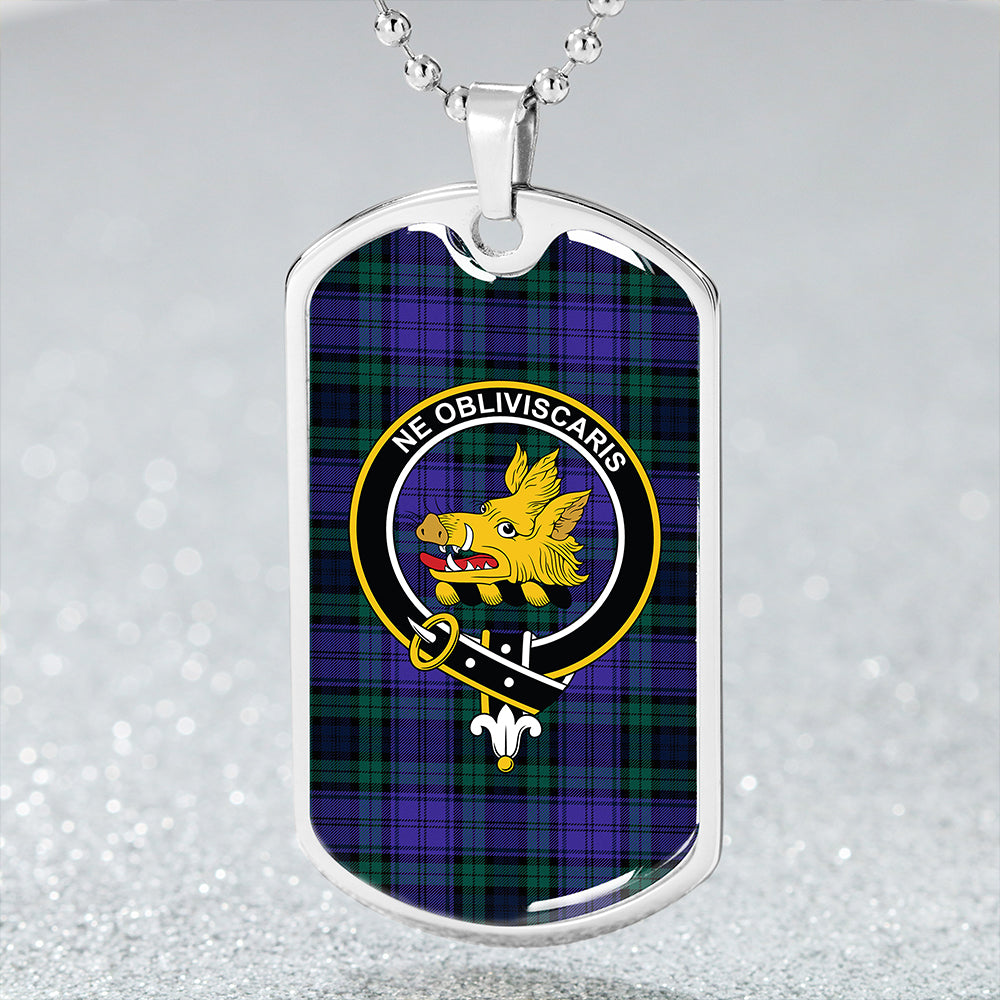 Campbell 42nd Dress Balhousie Modern 2 Clan Badge Classic Tartan Dog Tag Necklace