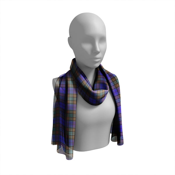 Campbell 42nd Dress Balhousie Weathered Tartan Classic Silk Habotai Long Scarf