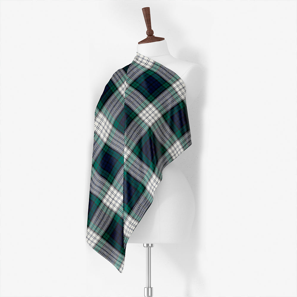 Campbell 42nd Dress Balhousie Weathered Tartan Classic Silk Habotai Square Scarf