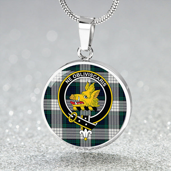 Campbell 42nd Dress Modern 2 Clan Badge Tartan Classic Circle Necklace