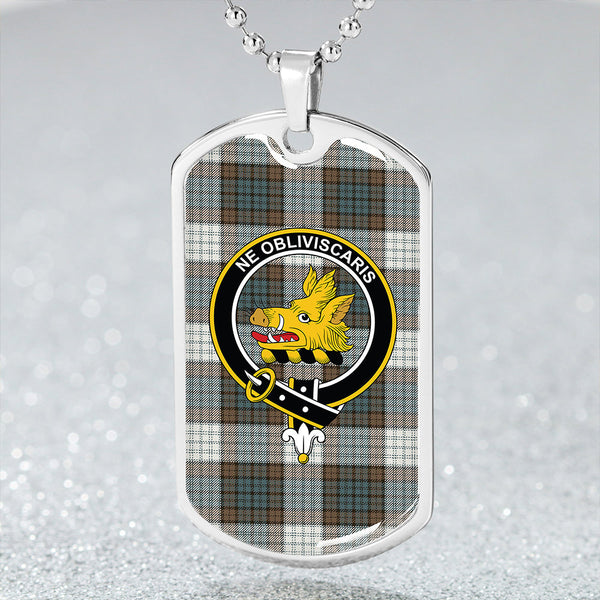 Campbell 42nd Dress Weathered 2 Clan Badge Classic Tartan Dog Tag Necklace