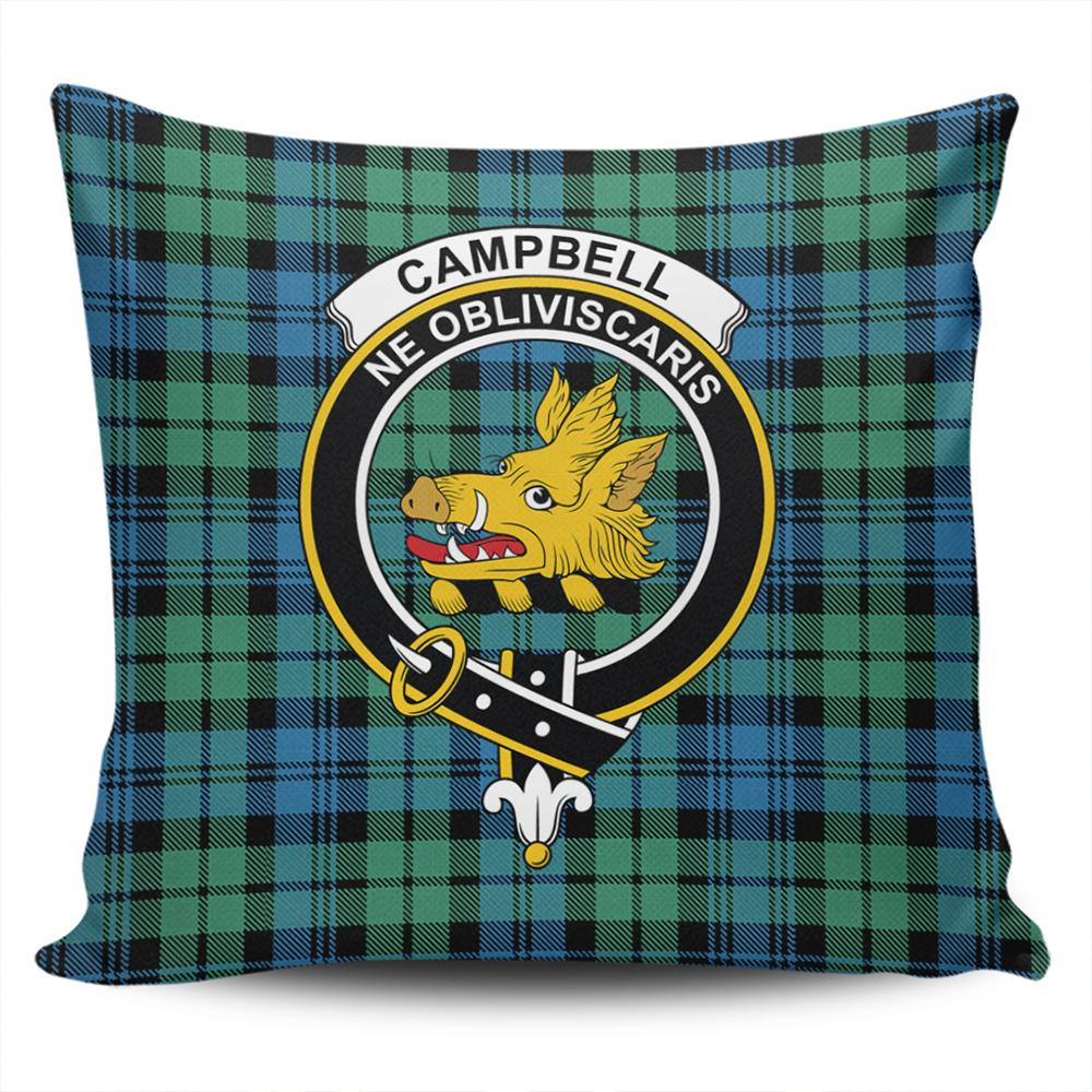 Campbell Ancient 01 Tartan Classic Crest Pillow Cover