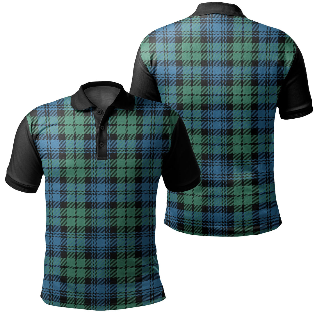 Campbell Ancient 01 Tartan Classic Polo Shirt Black Neck 1 Style