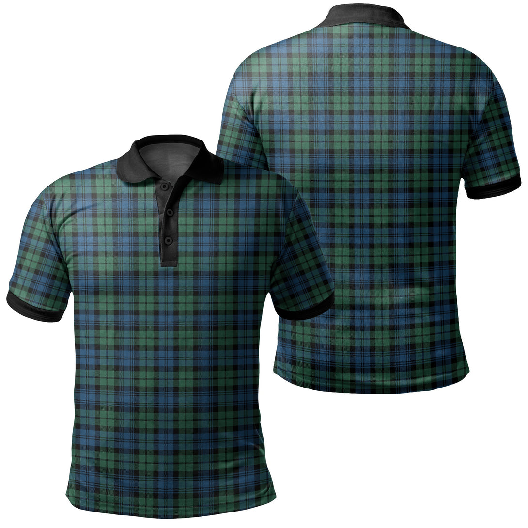 Campbell Ancient 02 Tartan Classic Polo Shirt Black Neck 2 Style