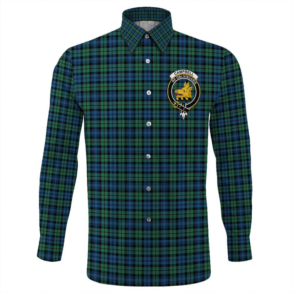 Campbell Ancient 02 Tartan Classic Crest Long Sleeve Button Shirt