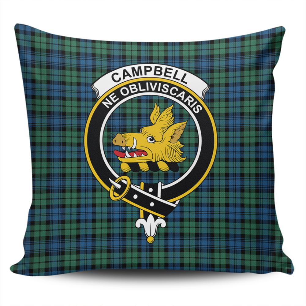 Campbell Ancient 02 Tartan Classic Crest Pillow Cover