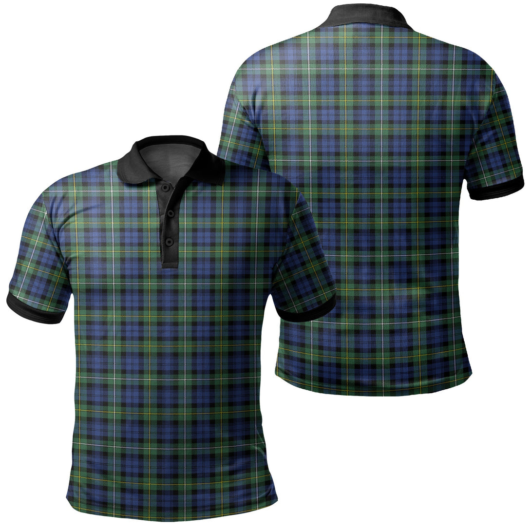 Campbell Argyll Ancient Tartan Classic Polo Shirt Black Neck 2 Style